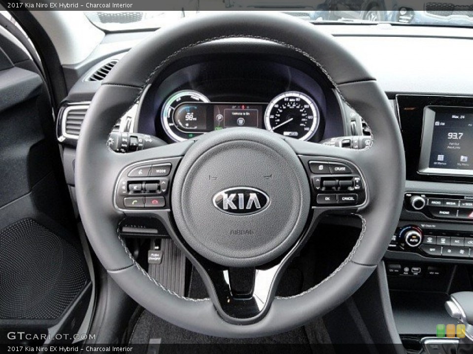 Charcoal Interior Steering Wheel for the 2017 Kia Niro EX Hybrid #119476926