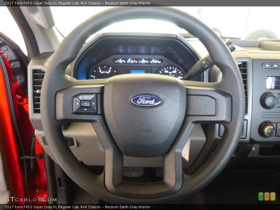 Medium Earth Gray Interior Steering Wheel for the 2017 Ford F450 Super Duty XL Regular Cab 4x4 Chassis #119485692
