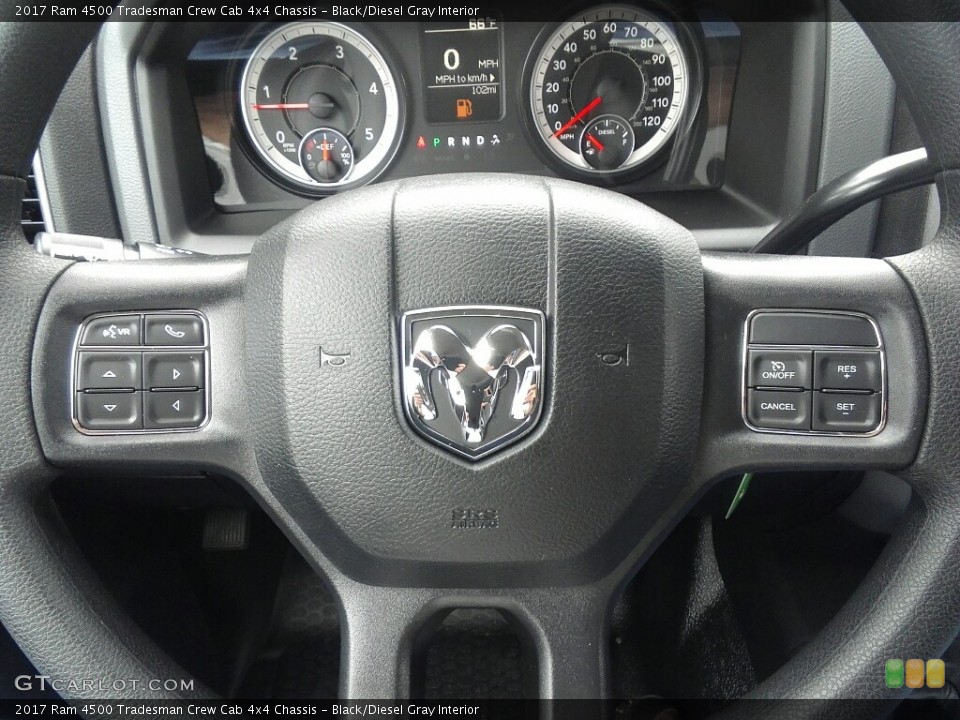 Black/Diesel Gray Interior Steering Wheel for the 2017 Ram 4500 Tradesman Crew Cab 4x4 Chassis #119498286
