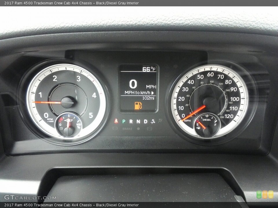 Black/Diesel Gray Interior Gauges for the 2017 Ram 4500 Tradesman Crew Cab 4x4 Chassis #119498310