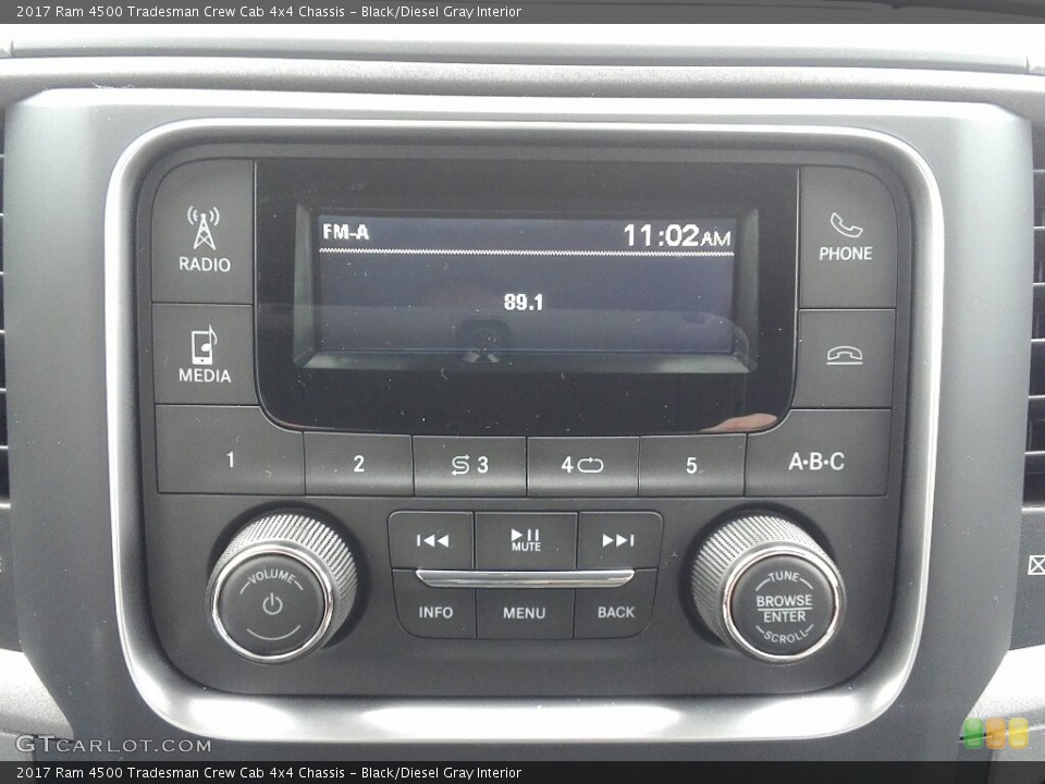 Black/Diesel Gray Interior Controls for the 2017 Ram 4500 Tradesman Crew Cab 4x4 Chassis #119498331