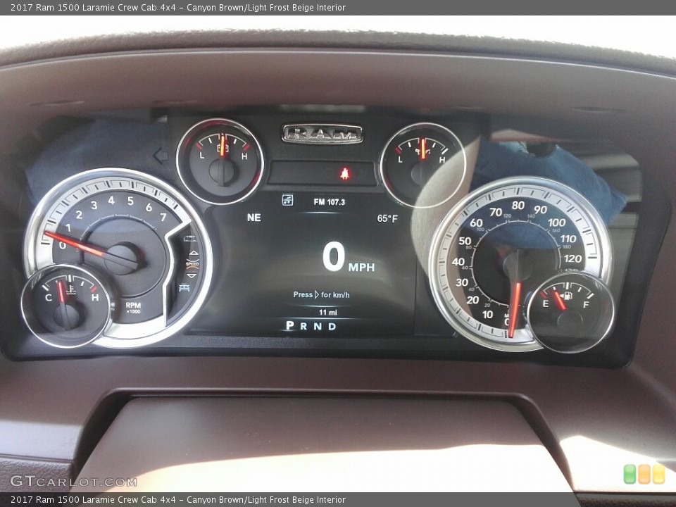 Canyon Brown/Light Frost Beige Interior Gauges for the 2017 Ram 1500 Laramie Crew Cab 4x4 #119500929