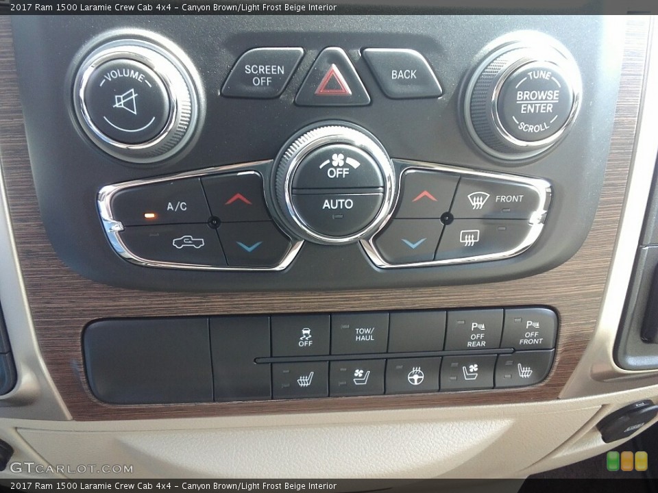 Canyon Brown/Light Frost Beige Interior Controls for the 2017 Ram 1500 Laramie Crew Cab 4x4 #119500989