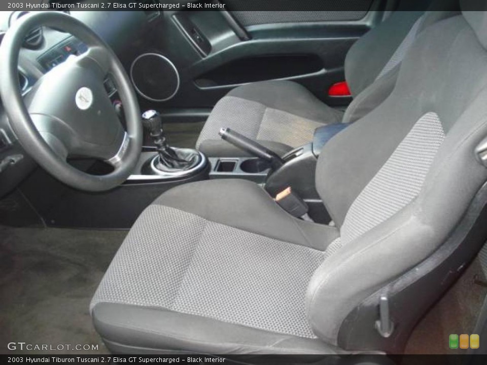 Black Interior Photo for the 2003 Hyundai Tiburon Tuscani 2.7 Elisa GT Supercharged #11951264