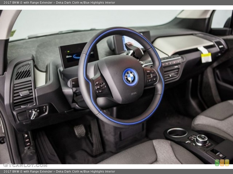 Deka Dark Cloth w/Blue Highlights Interior Steering Wheel for the 2017 BMW i3 with Range Extender #119528479