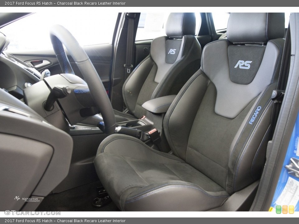 Charcoal Black Recaro Leather Interior Front Seat for the 2017 Ford Focus RS Hatch #119529049