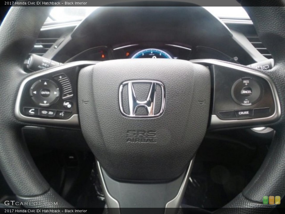 Black Interior Steering Wheel for the 2017 Honda Civic EX Hatchback #119534596