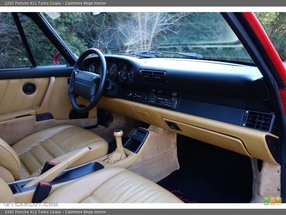 Cashmere Beige Interior Dashboard for the 1992 Porsche 911 Turbo Coupe #119560992