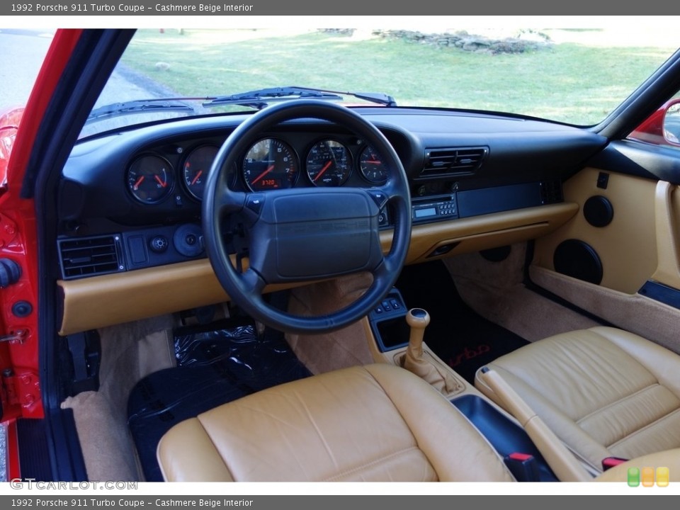 Cashmere Beige Interior Dashboard for the 1992 Porsche 911 Turbo Coupe #119561122