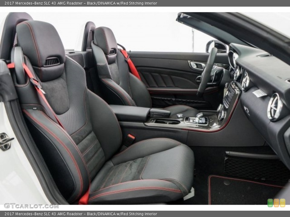 Black/DINAMICA w/Red Stitching Interior Photo for the 2017 Mercedes-Benz SLC 43 AMG Roadster #119566182