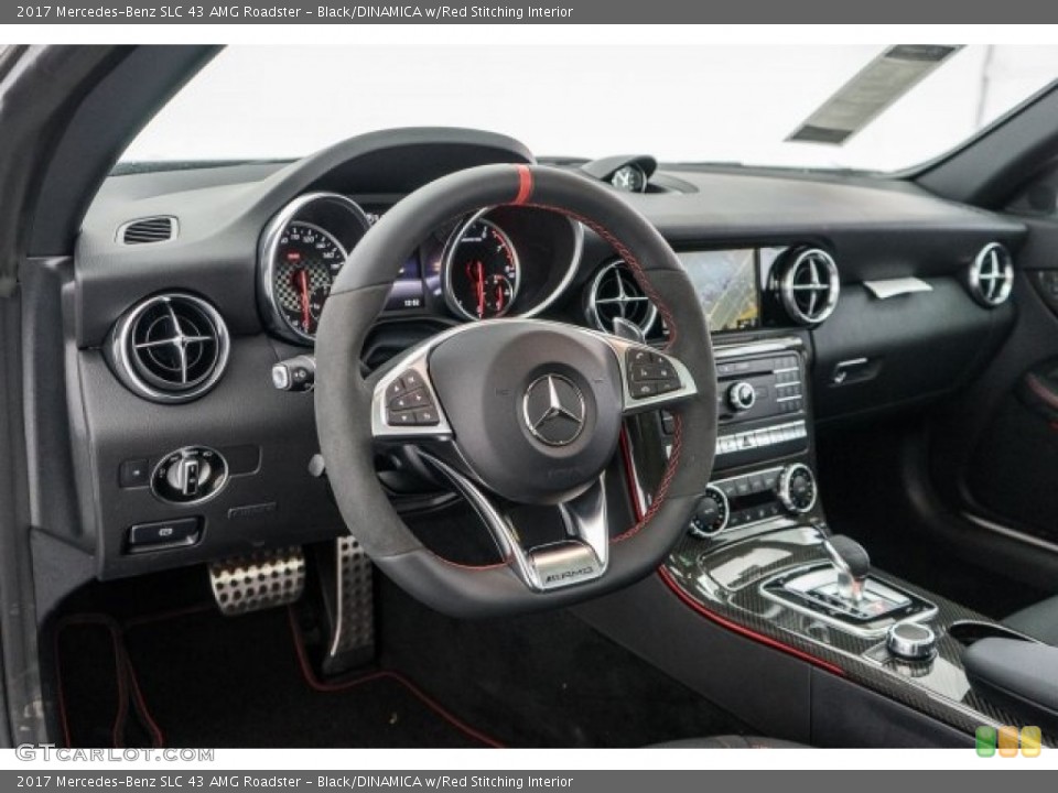 Black/DINAMICA w/Red Stitching Interior Dashboard for the 2017 Mercedes-Benz SLC 43 AMG Roadster #119566230