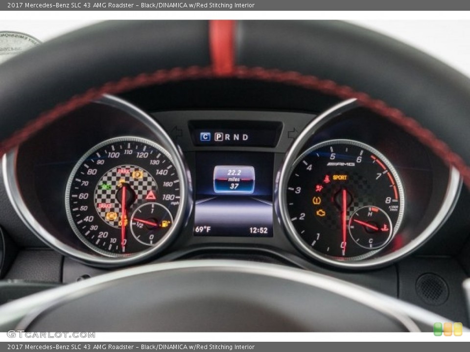 Black/DINAMICA w/Red Stitching Interior Gauges for the 2017 Mercedes-Benz SLC 43 AMG Roadster #119566266