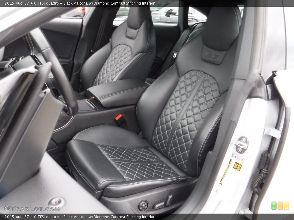 Black Valcona w/Diamond Contrast Stitching 2015 Audi S7 Interiors