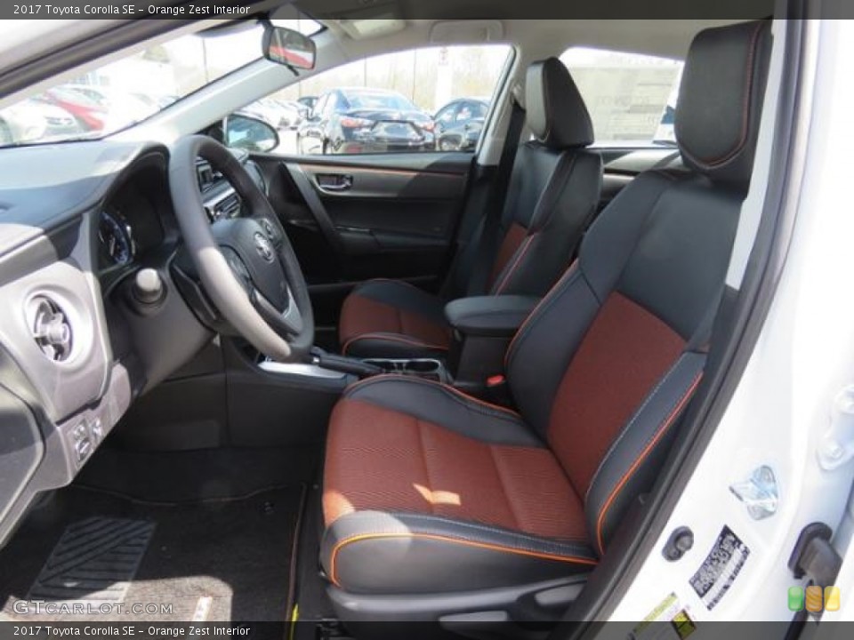 Orange Zest Interior Front Seat for the 2017 Toyota Corolla SE #119572938