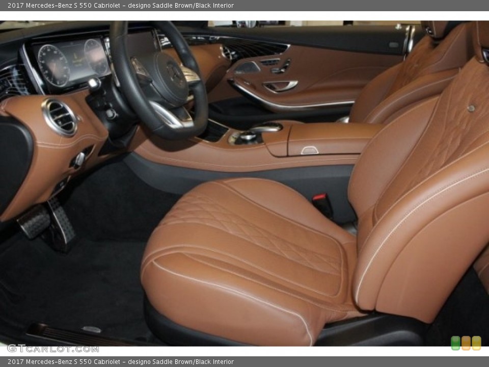 designo Saddle Brown/Black Interior Front Seat for the 2017 Mercedes-Benz S 550 Cabriolet #119582916