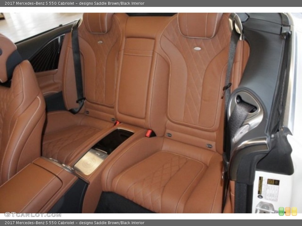 designo Saddle Brown/Black Interior Rear Seat for the 2017 Mercedes-Benz S 550 Cabriolet #119583204