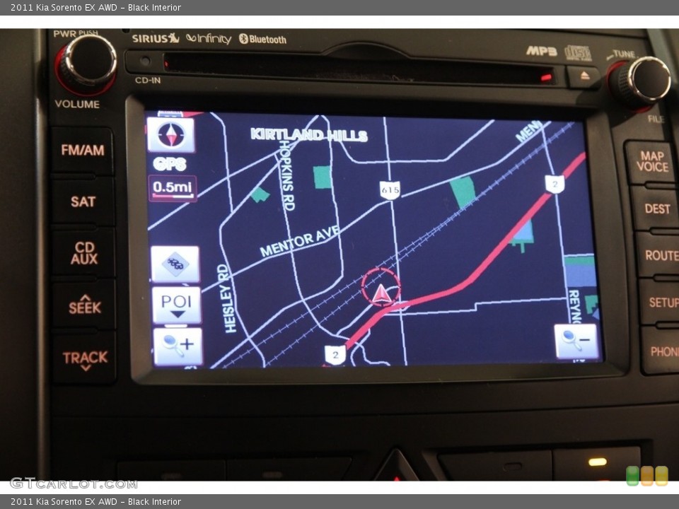 Black Interior Navigation for the 2011 Kia Sorento EX AWD #119584182