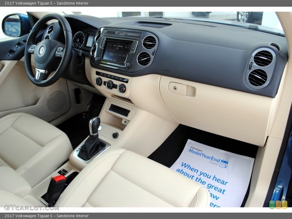 Sandstone Interior Dashboard for the 2017 Volkswagen Tiguan S #119585073