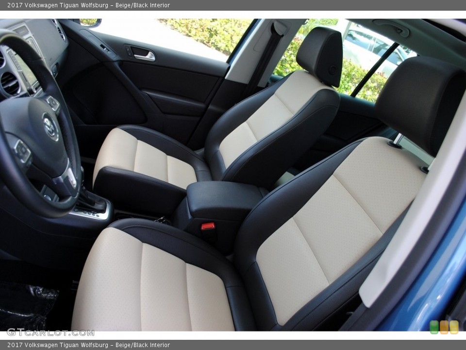 Beige/Black Interior Front Seat for the 2017 Volkswagen Tiguan Wolfsburg #119586051