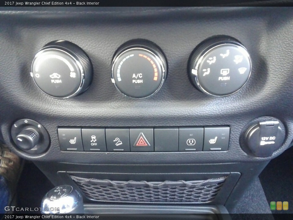 Black Interior Controls for the 2017 Jeep Wrangler Chief Edition 4x4 #119589600