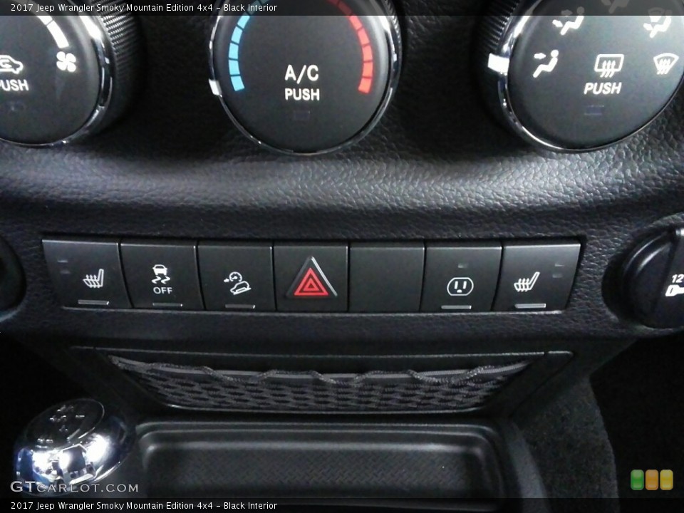 Black Interior Controls for the 2017 Jeep Wrangler Smoky Mountain Edition 4x4 #119592006