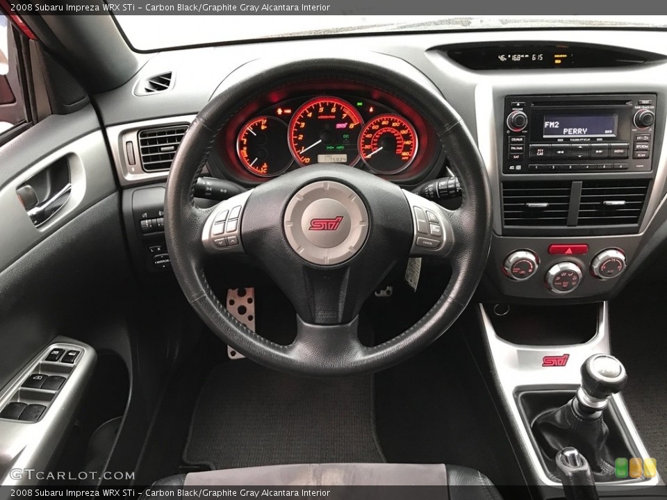Carbon Black/Graphite Gray Alcantara Interior Steering Wheel for the 2008 Subaru Impreza WRX STi #119606214