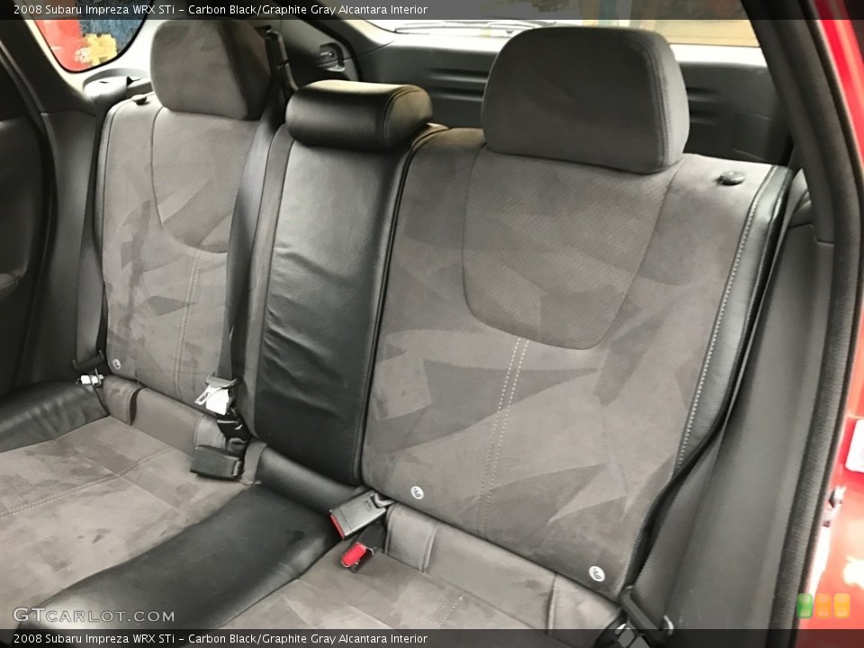 Carbon Black/Graphite Gray Alcantara Interior Rear Seat for the 2008 Subaru Impreza WRX STi #119606904