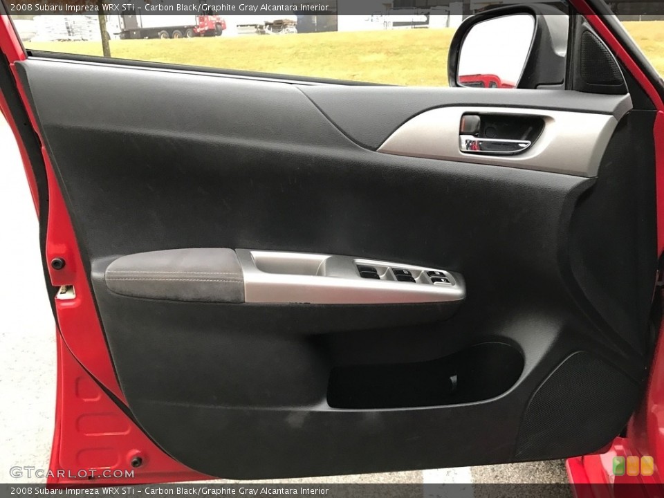 Carbon Black/Graphite Gray Alcantara Interior Door Panel for the 2008 Subaru Impreza WRX STi #119606998