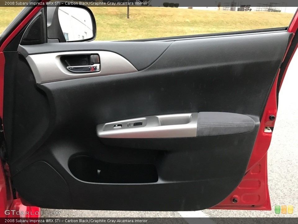 Carbon Black/Graphite Gray Alcantara Interior Door Panel for the 2008 Subaru Impreza WRX STi #119607030