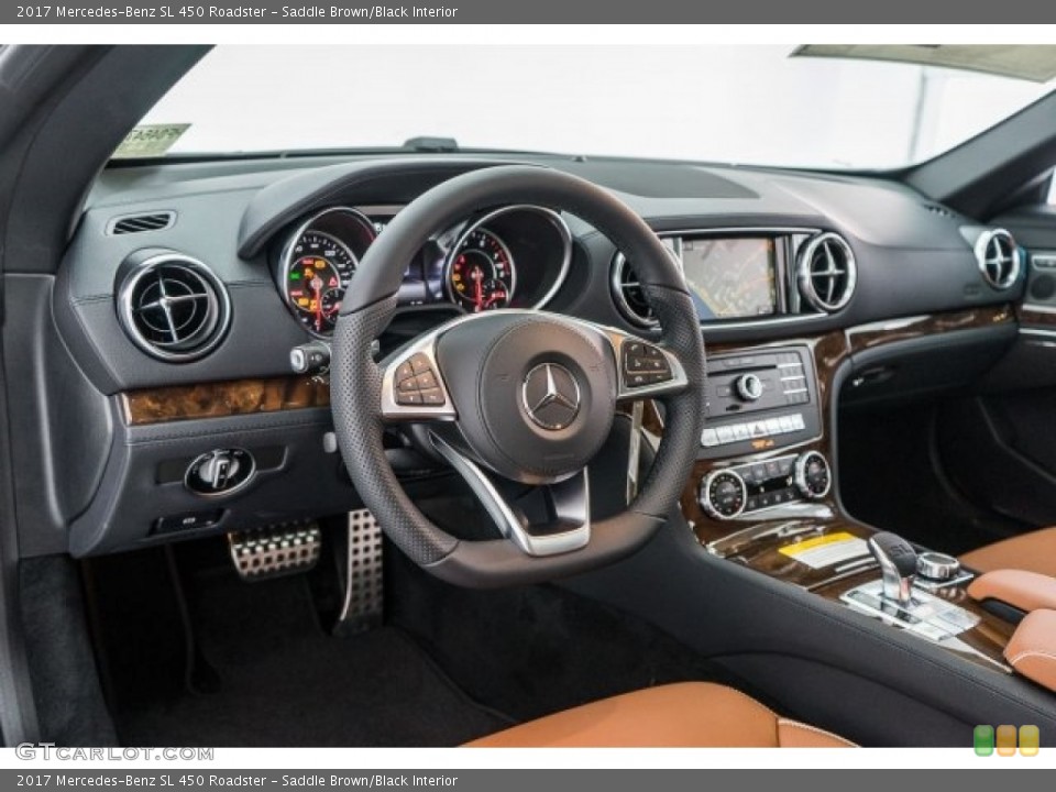 Saddle Brown/Black Interior Dashboard for the 2017 Mercedes-Benz SL 450 Roadster #119613804
