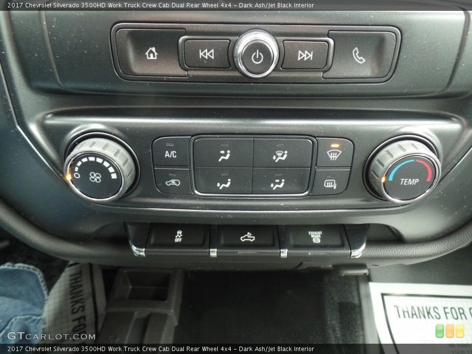Dark Ash/Jet Black Interior Controls for the 2017 Chevrolet Silverado 3500HD Work Truck Crew Cab Dual Rear Wheel 4x4 #119693490