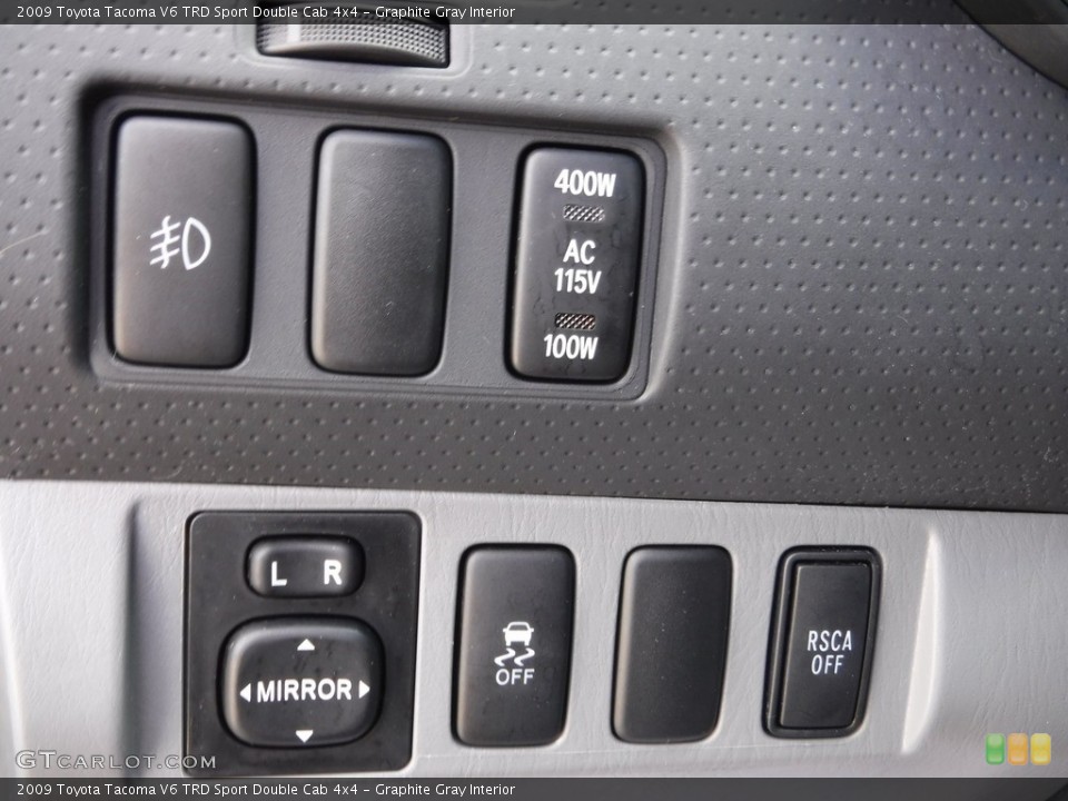 Graphite Gray Interior Controls for the 2009 Toyota Tacoma V6 TRD Sport Double Cab 4x4 #119697891