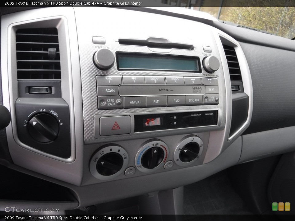 Graphite Gray Interior Controls for the 2009 Toyota Tacoma V6 TRD Sport Double Cab 4x4 #119698014