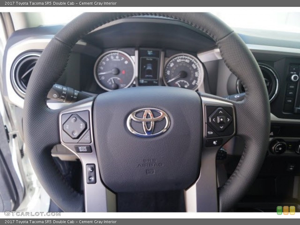 Cement Gray Interior Steering Wheel for the 2017 Toyota Tacoma SR5 Double Cab #119725594