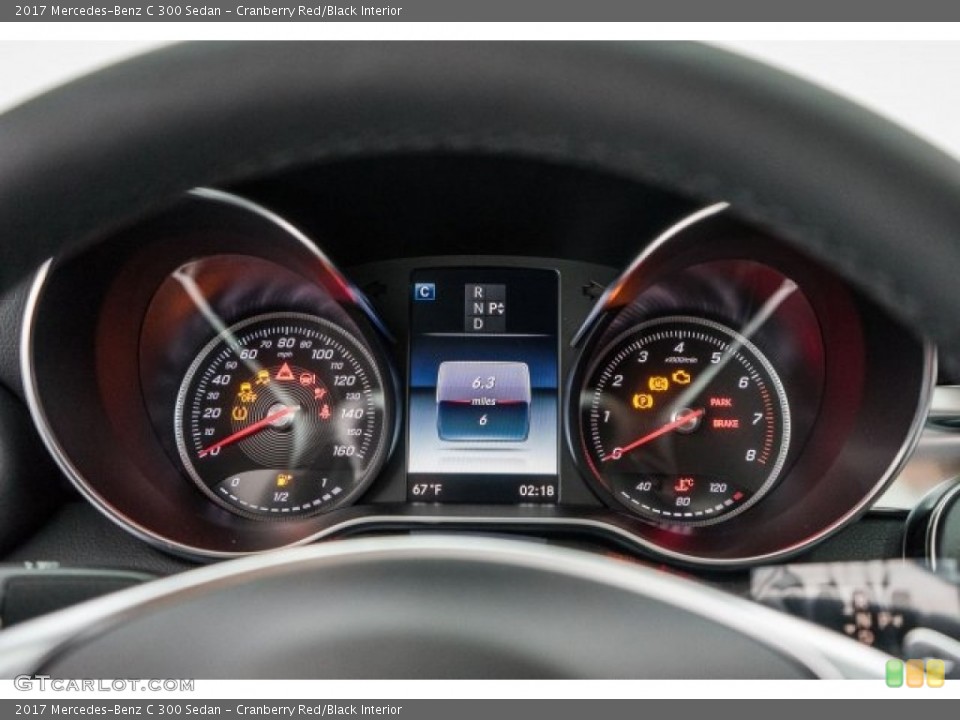 Cranberry Red/Black Interior Gauges for the 2017 Mercedes-Benz C 300 Sedan #119731777