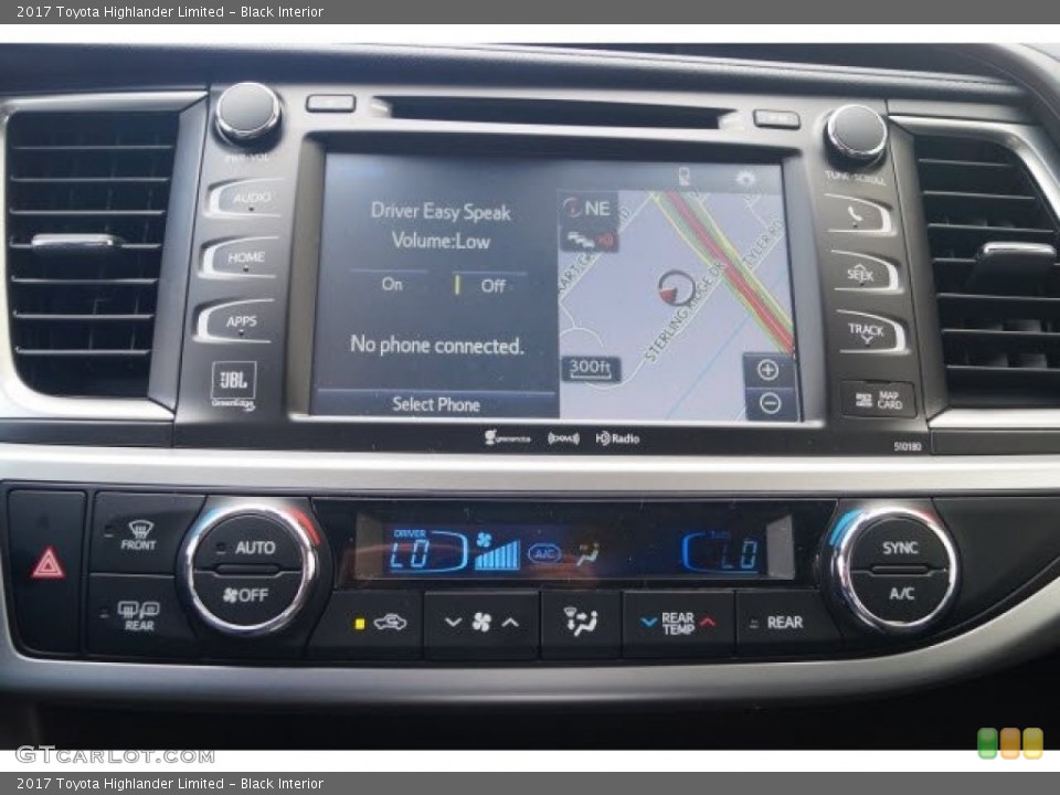 Black Interior Navigation for the 2017 Toyota Highlander Limited #119738020
