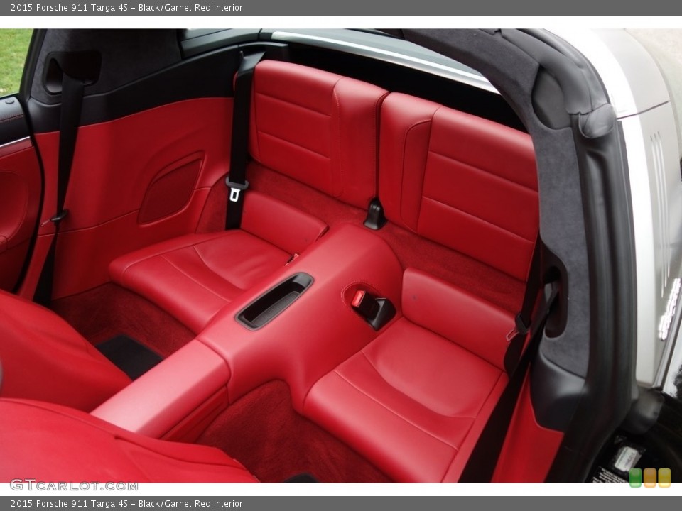 Black/Garnet Red Interior Rear Seat for the 2015 Porsche 911 Targa 4S #119785303