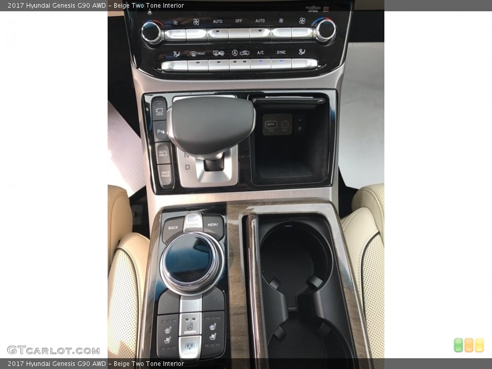 Beige Two Tone Interior Transmission for the 2017 Hyundai Genesis G90 AWD #119793728