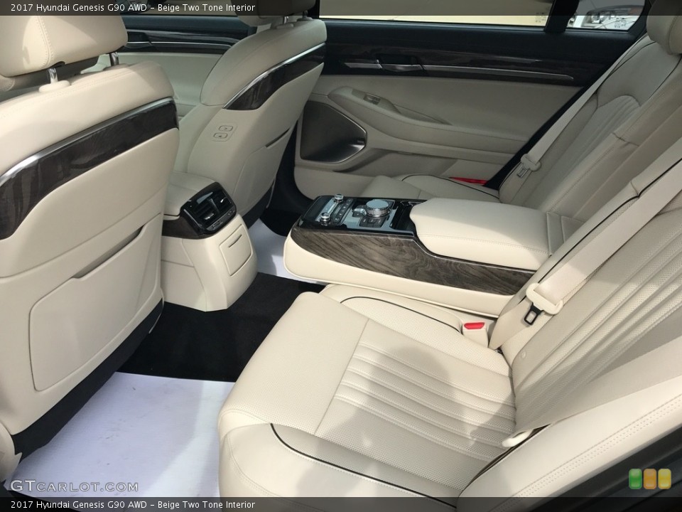 Beige Two Tone Interior Rear Seat for the 2017 Hyundai Genesis G90 AWD #119793737