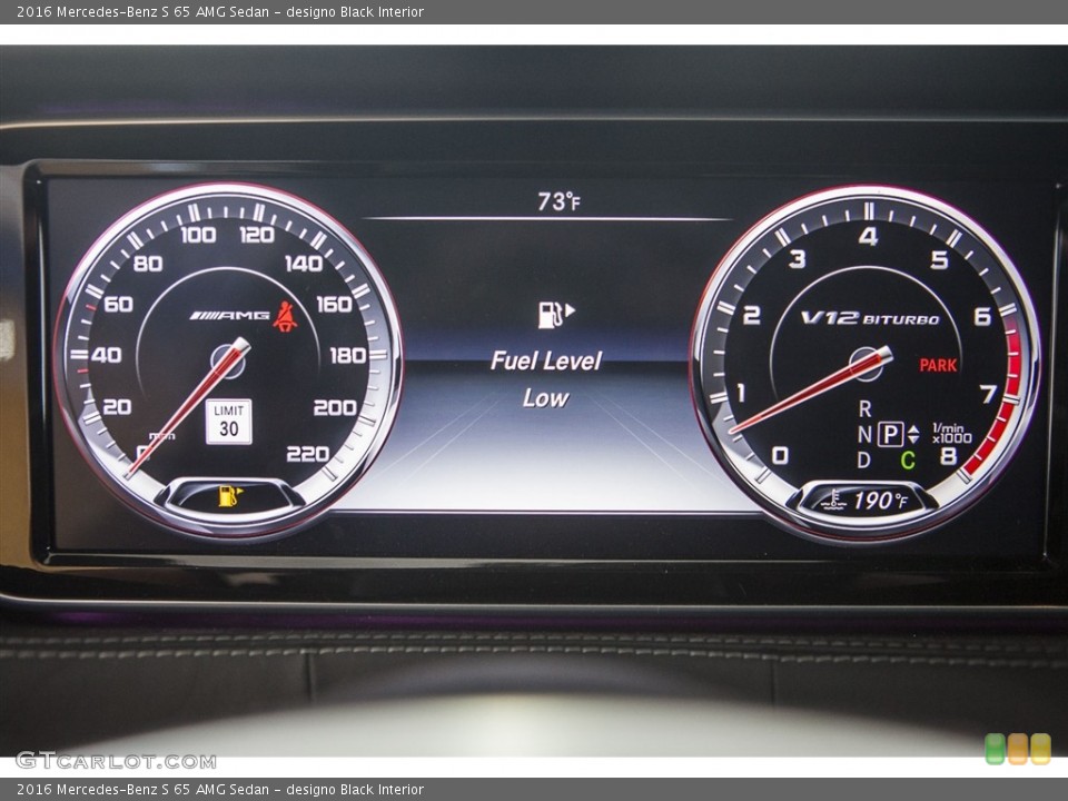 designo Black Interior Gauges for the 2016 Mercedes-Benz S 65 AMG Sedan #119819534