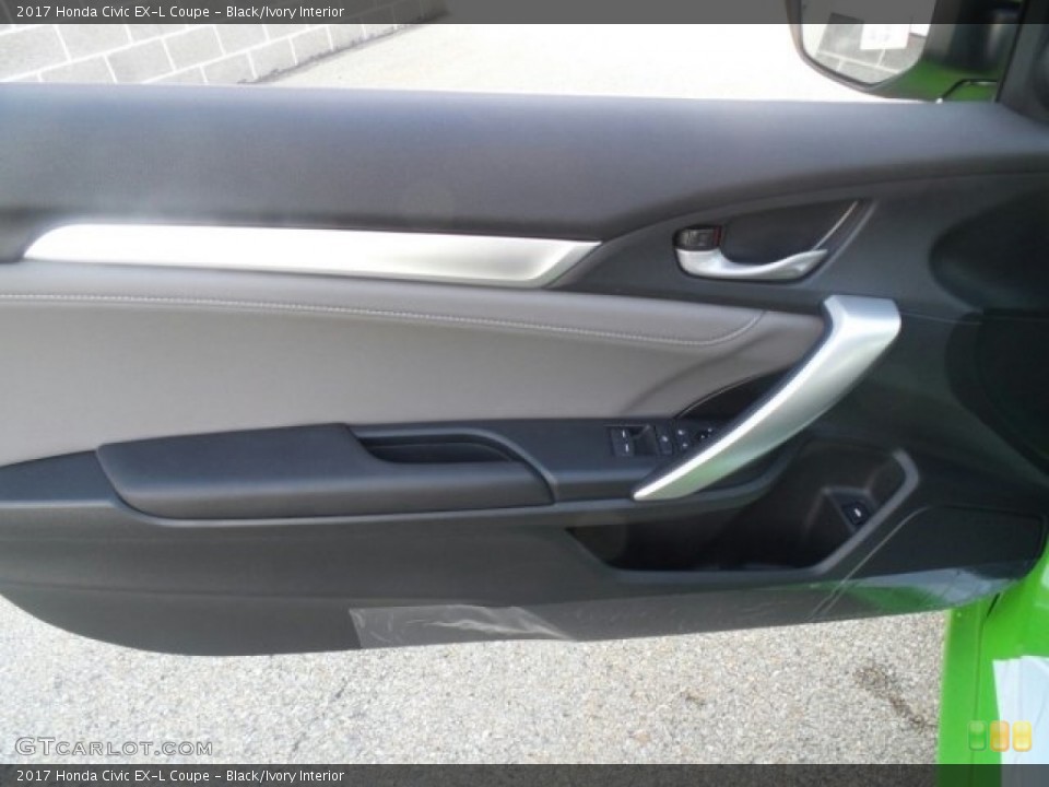 Black/Ivory Interior Door Panel for the 2017 Honda Civic EX-L Coupe #119821007
