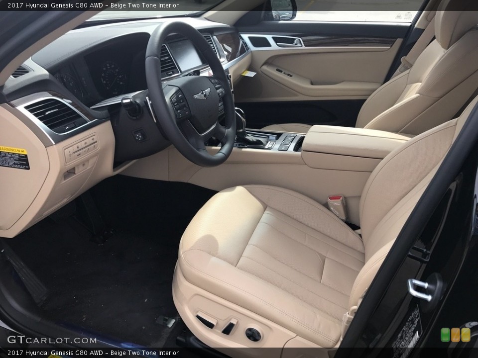 Beige Two Tone Interior Photo for the 2017 Hyundai Genesis G80 AWD #119824751