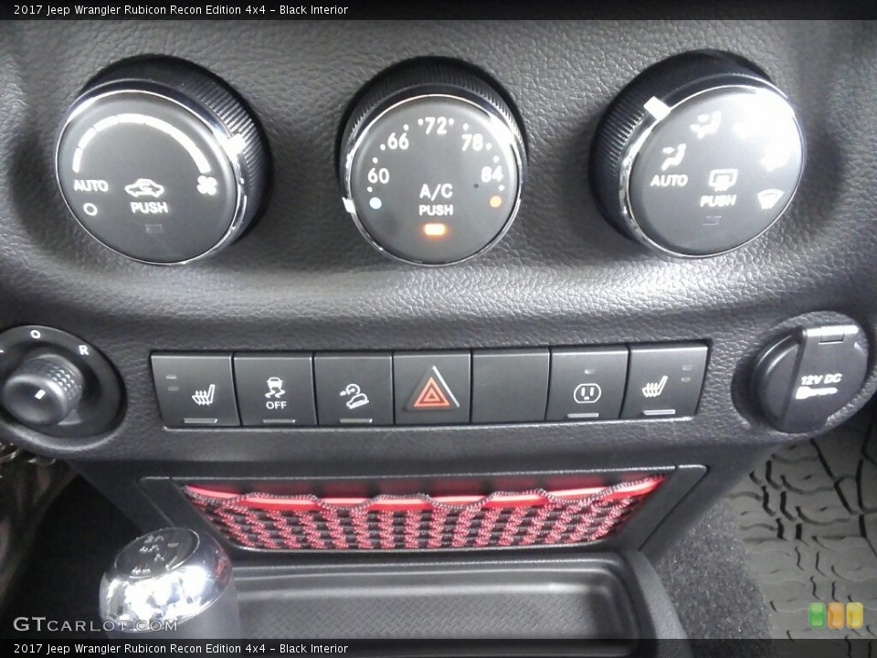 Black Interior Controls for the 2017 Jeep Wrangler Rubicon Recon Edition 4x4 #119837249