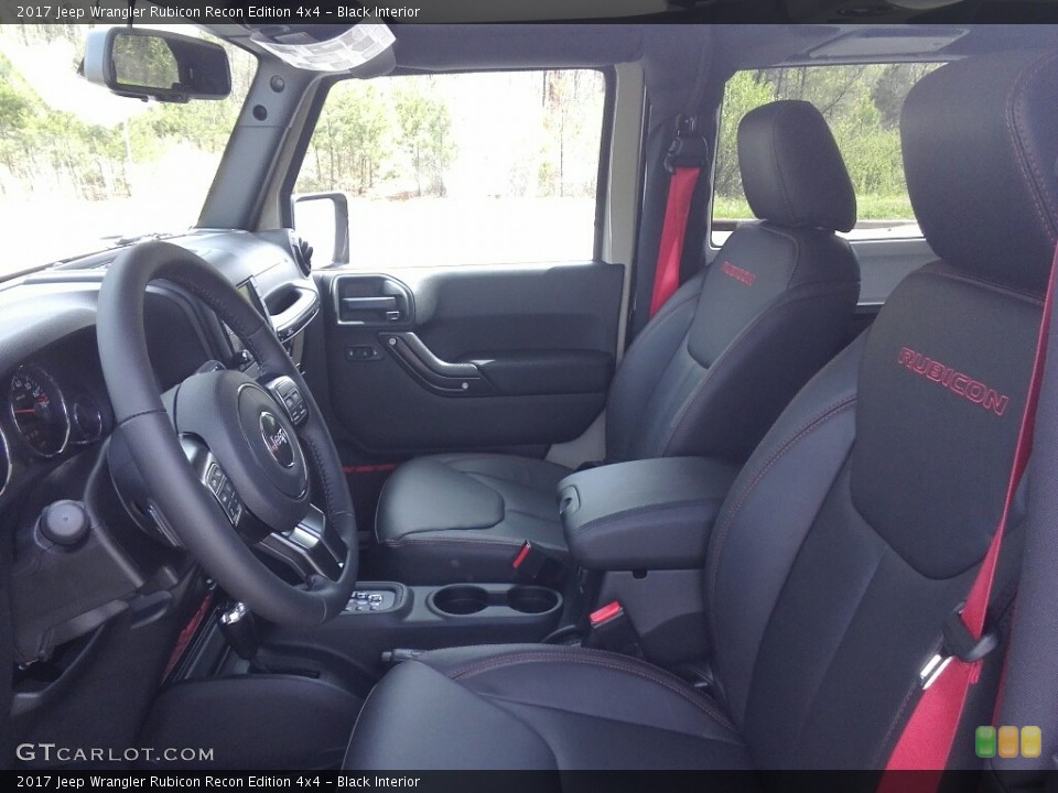 Black Interior Front Seat for the 2017 Jeep Wrangler Rubicon Recon Edition 4x4 #119837363