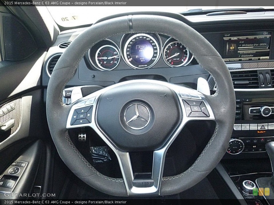 designo Porcelain/Black Interior Steering Wheel for the 2015 Mercedes-Benz C 63 AMG Coupe #119866558