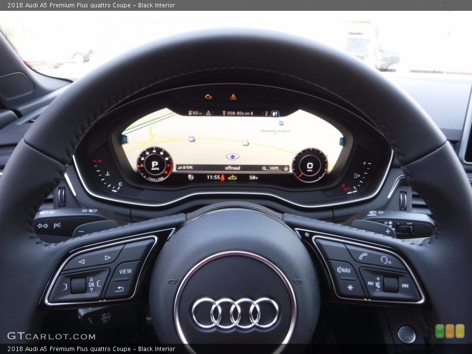 Black Interior Navigation for the 2018 Audi A5 Premium Plus quattro Coupe #119872703