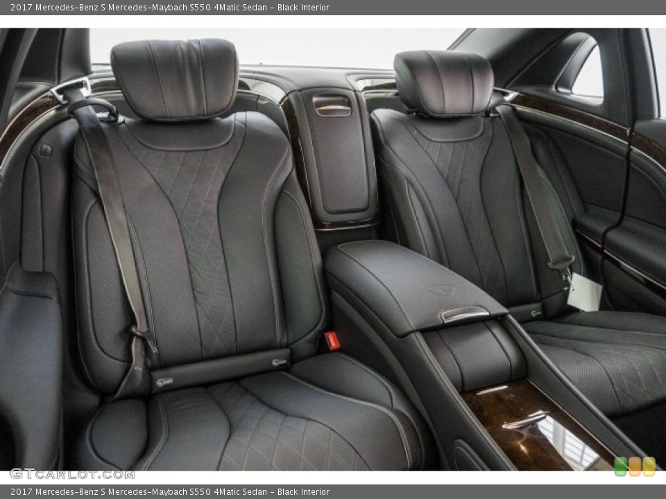 Black Interior Rear Seat for the 2017 Mercedes-Benz S Mercedes-Maybach S550 4Matic Sedan #119893579