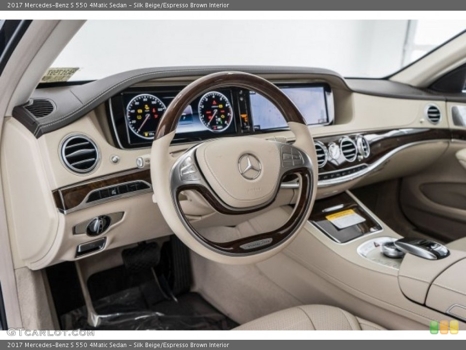 Silk Beige/Espresso Brown Interior Dashboard for the 2017 Mercedes-Benz S 550 4Matic Sedan #119894542
