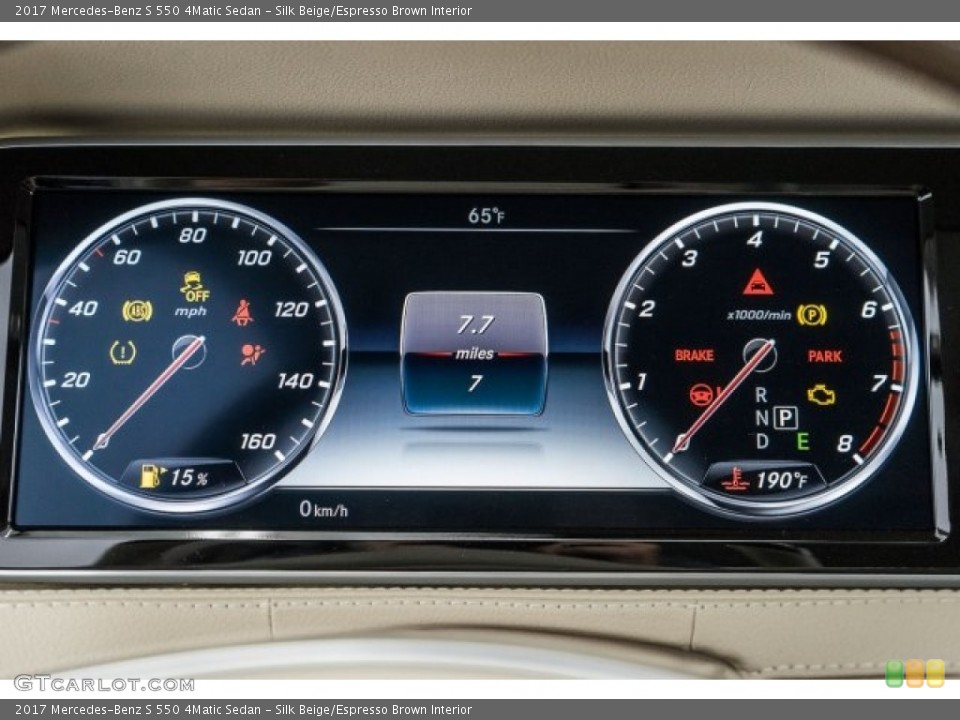 Silk Beige/Espresso Brown Interior Gauges for the 2017 Mercedes-Benz S 550 4Matic Sedan #119894593