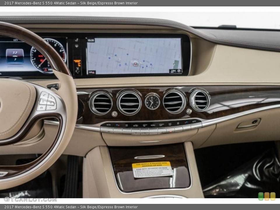 Silk Beige/Espresso Brown Interior Dashboard for the 2017 Mercedes-Benz S 550 4Matic Sedan #119894617